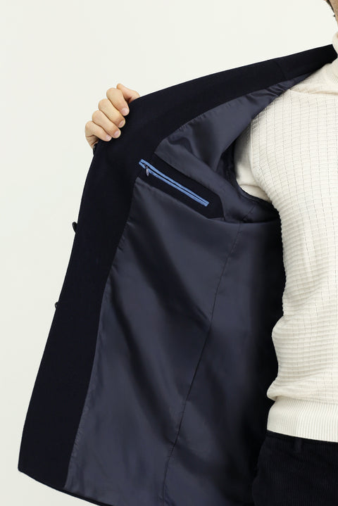Dark Navy Classic Wool Coat