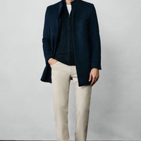 Dark Navy Classic Wool Coat