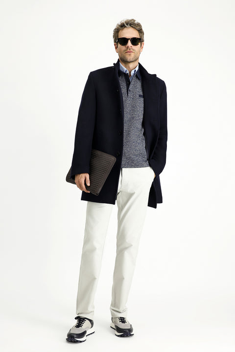 Dark Navy Classic Wool Coat