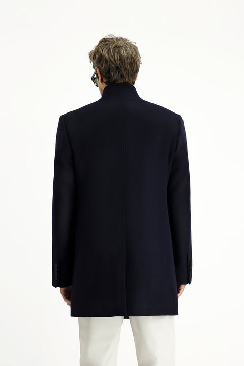 Dark Navy Classic Wool Coat