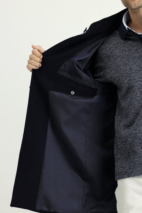 Dark Navy Classic Wool Coat