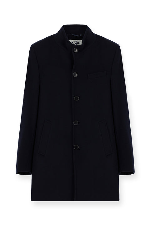 Dark Navy Classic Wool Coat