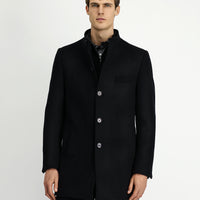Black Wool Classic Coat