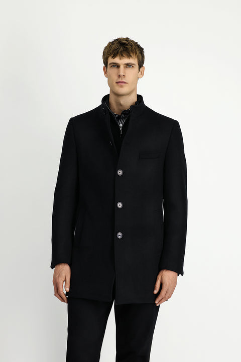 Black Wool Classic Coat