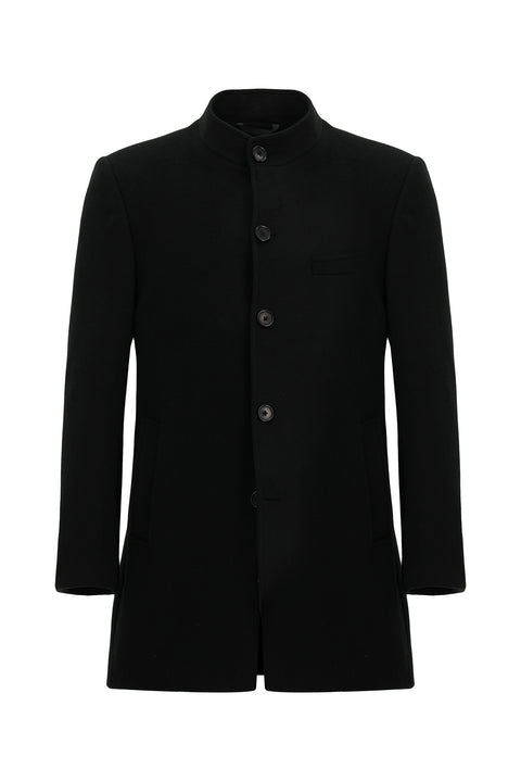 Black Wool Classic Coat