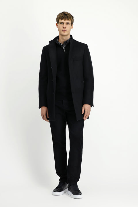 Black Wool Classic Coat