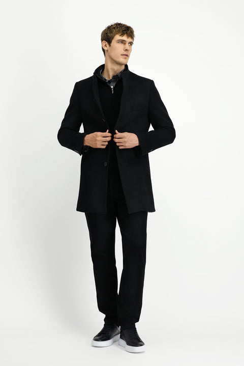 Black Wool Classic Coat