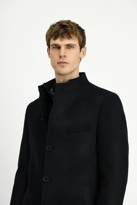 Black Wool Classic Coat