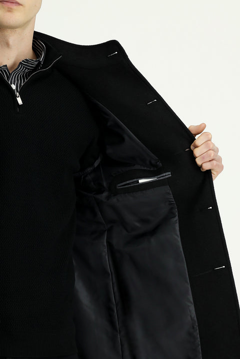 Black Wool Classic Coat