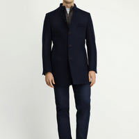 Dark Navy Classic Wool Coat