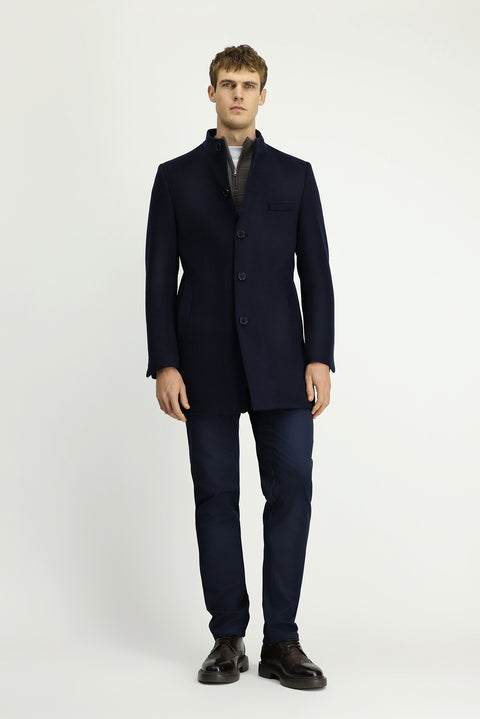 Dark Navy Classic Wool Coat
