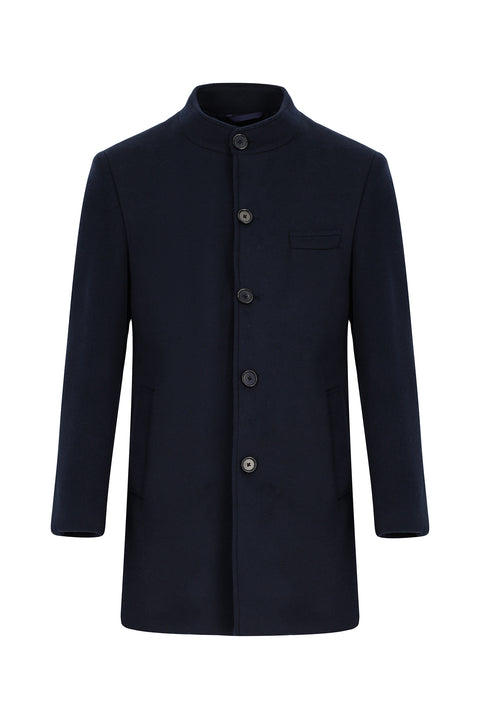 Dark Navy Classic Wool Coat