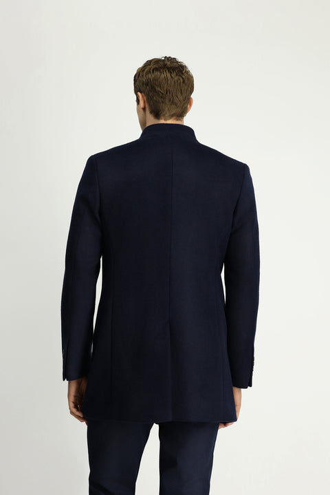 Dark Navy Classic Wool Coat