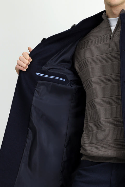 Dark Navy Classic Wool Coat