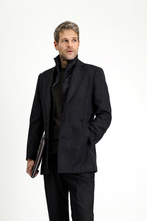 Medium Anthracite Classic Wool Coat