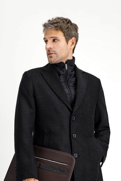 Medium Anthracite Classic Wool Coat