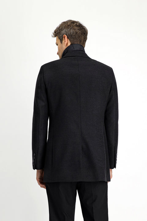 Medium Anthracite Classic Wool Coat