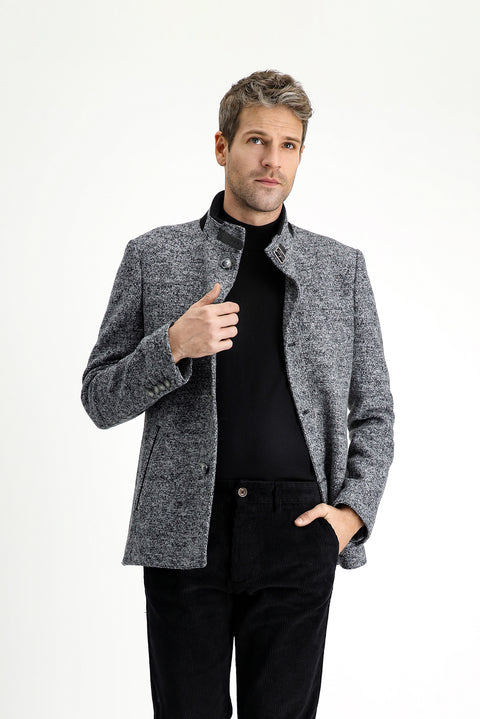 Medium Grey Classic Wool Coat