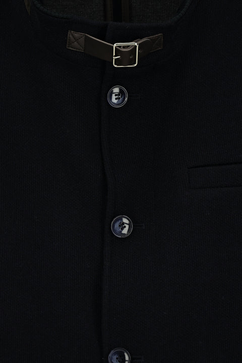 Black and Navy Classic Wool Coat