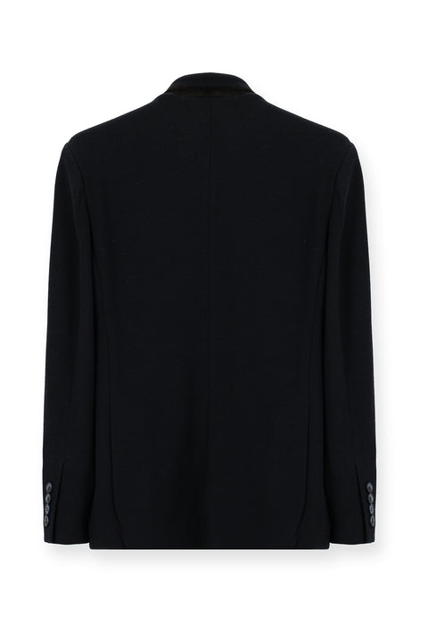 Black and Navy Classic Wool Coat