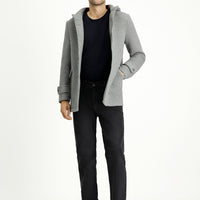 Medium Grey Wool Hooded Italian Coat