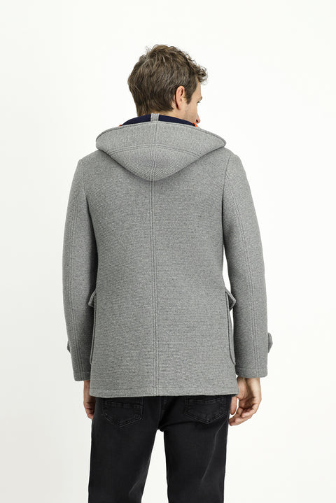 Medium Grey Wool Hooded Italian Coat