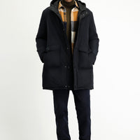 Dark Navy Hooded Reversible Padded Sports Jacket