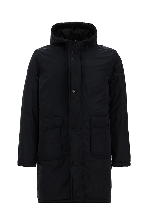 Dark Navy Hooded Reversible Padded Sports Jacket