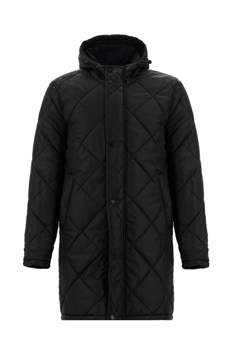 Dark Navy Hooded Reversible Padded Sports Jacket