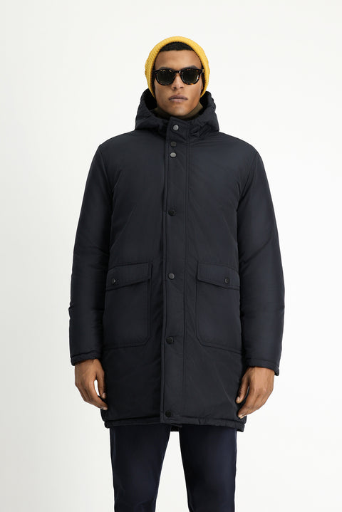 Dark Navy Hooded Reversible Padded Sports Jacket