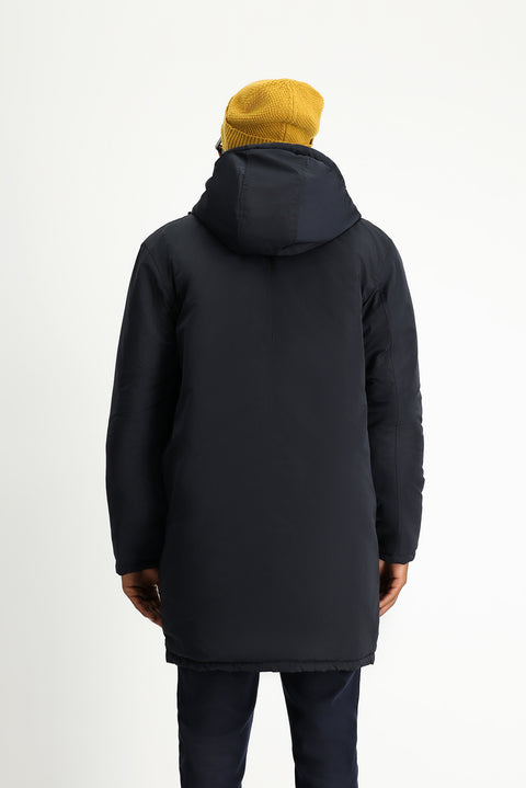 Dark Navy Hooded Reversible Padded Sports Jacket