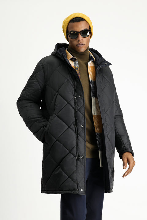 Dark Navy Hooded Reversible Padded Sports Jacket