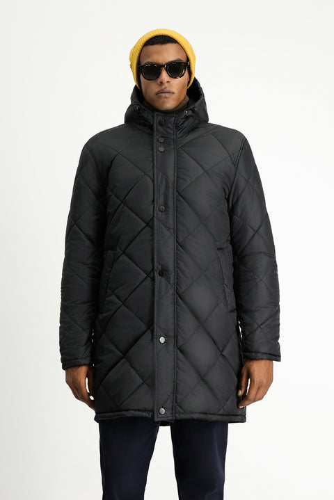 Dark Navy Hooded Reversible Padded Sports Jacket