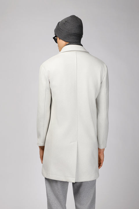 Mid-Grey Stand-Up Collar Oversized Extra Comfortable Fit Pocketed Button-Up Classic Coat