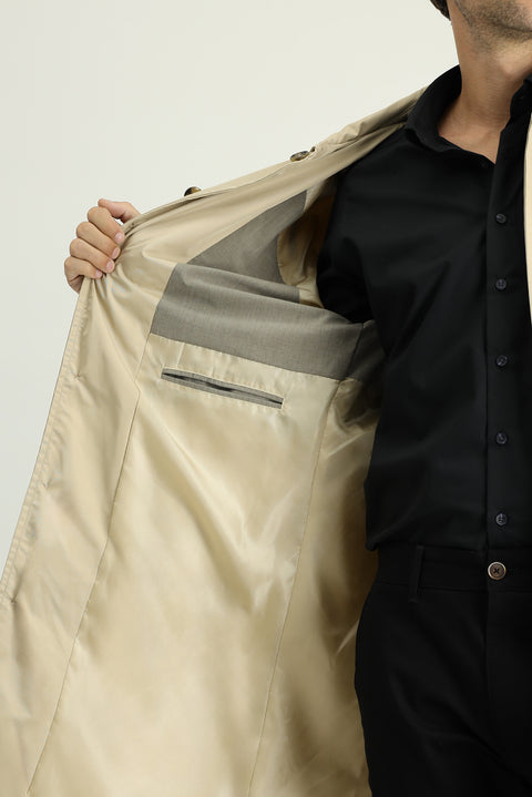 Light Beige Classic Overcoat & Trench Coat