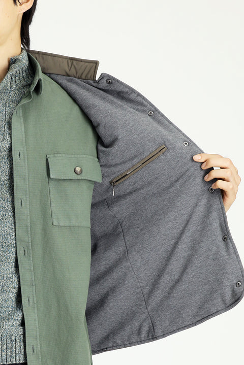Dark Brown Slim Fit Narrow Cut Stand Collar Snap Button Pocket Quilted Sport Vest