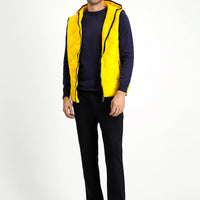Light Yellow Hooded Quilted Sports Vest