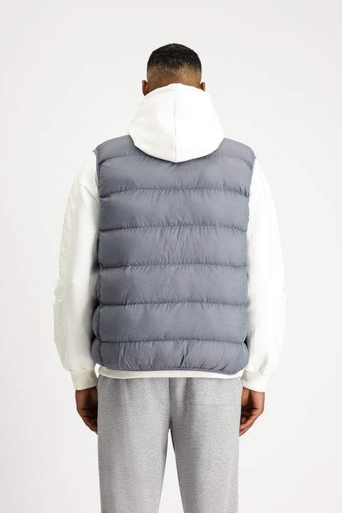 Medium Grey Quilted Sports Padded Vest with Bag