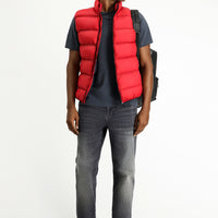 Dark Red Quilted Sports Padded Vest with Bag