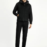 Black Slim Fit Hooded Sports Vest