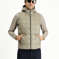 Medium Mink Slim Fit Narrow Cut Hooded Sports Vest