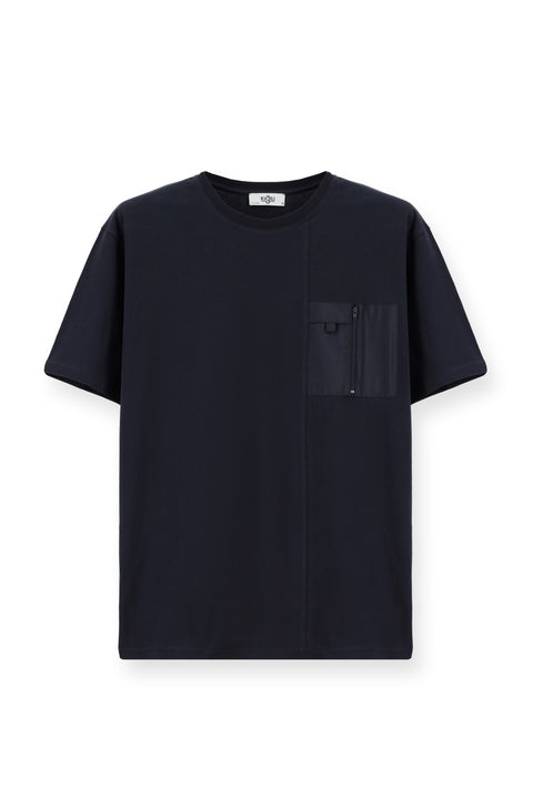 Dark Navy Crew Neck Oversize Cotton T-Shirt