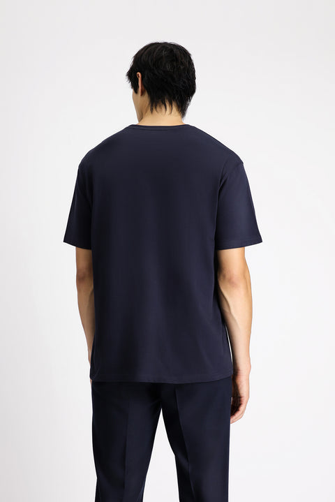 Dark Navy Crew Neck Oversize Cotton T-Shirt
