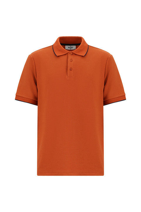 Tile Patterned Regular Fit Lycra Polo Shirt
