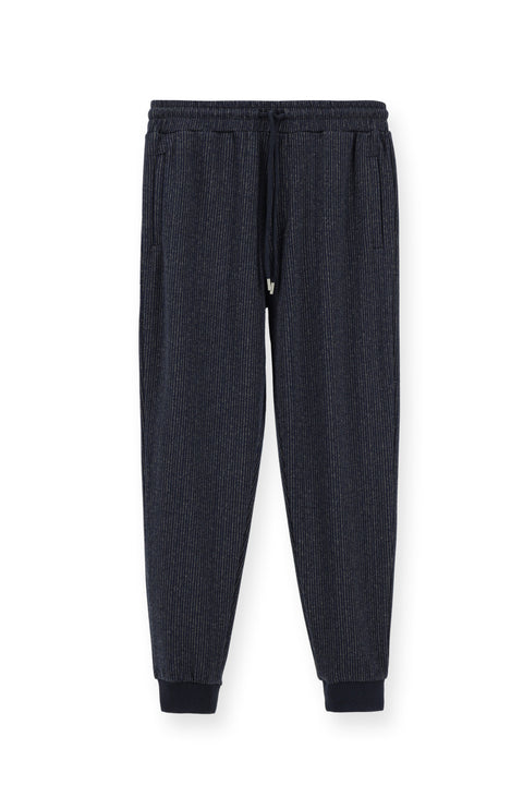 Dark Navy Regular Fit Striped Sweatpants / Track Pants