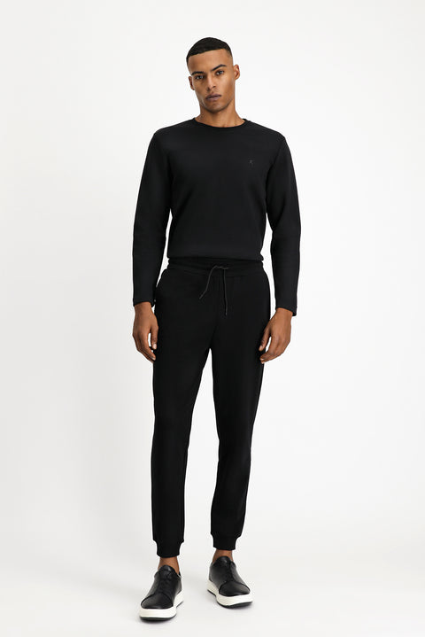 Black Cotton Sweatpants / Track Pants