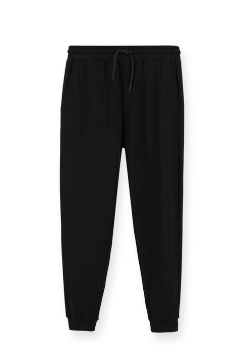 Black Cotton Sweatpants / Track Pants