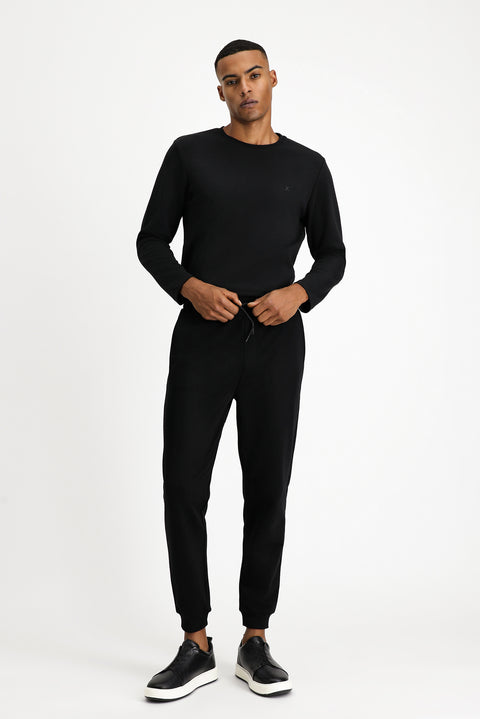 Black Cotton Sweatpants / Track Pants