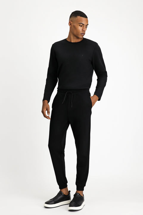 Black Cotton Sweatpants / Track Pants