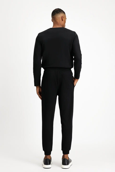 Black Cotton Sweatpants / Track Pants